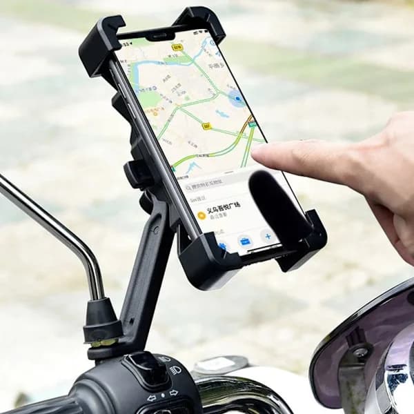 Motorcykeltelefonholder Stativ Cykel Mobiltelefonholder SORT Sort Til Styr - Til Styr