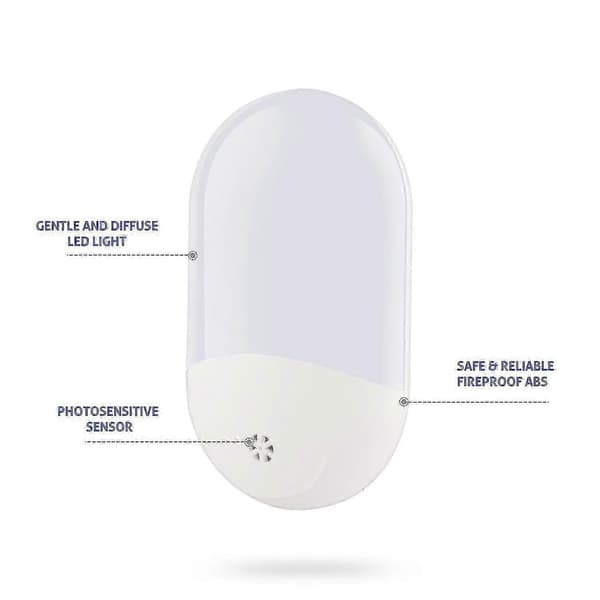 Plug-in Induction Dimmable Night Light, Soft Warm White LED Night Light, Adjustable Brightness From Dusk To Dawn, Suitable For Bedroom, Bathroom