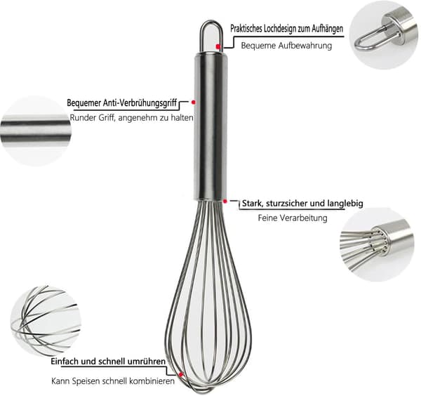 Whisk, 15 cm Small Whisk for Mixing, Stirring Dough