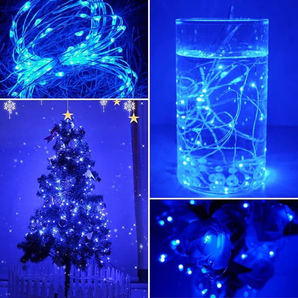 1m Mini LED String Light Battery Operated Blue
