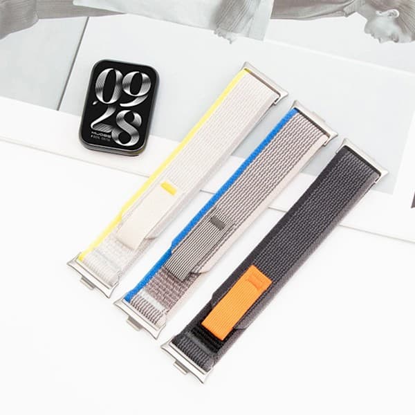 Nylon Armbånd til Xiaomi Redmi Watch 4 - Justerbar Elastisk Urrem til iWatch Mi Band 8 Pro - Blågrå