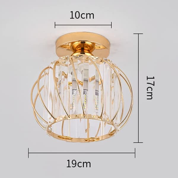 Modern Crystal Ceiling Light, E27 LED Ceiling Lamp, Mini Crystal Ceiling Lamp for Kitchen Camping Room Entrance Hall Bedroom (A) [Energy Class A+++]