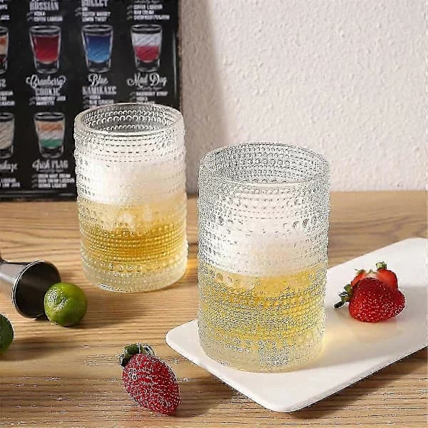 Vintage Hobnail Dricksglas Set om 6 Cocktailglas Set Vattenglas Kopp Bar Glas Set