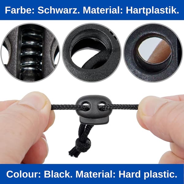 Snørestop, 2 huller, 20 x 18 mm, hul 4 x 4 mm, perfekt til Ø 3 mm
