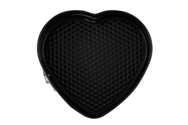 Baking Pans with Removable Bottom – 2-pack Heart-shaped & Round Svart black