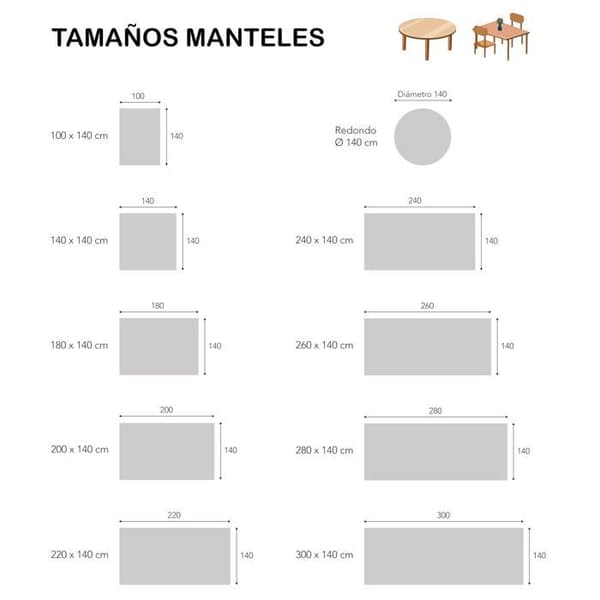 MARTINA HOME Duk plastduk DUERO Blå 100 x 140 cm - Rektangulær, vanntett Blå