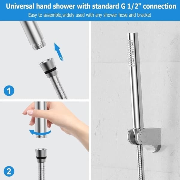 Vandbesparende brusehoved 1-spray håndbruser med 48