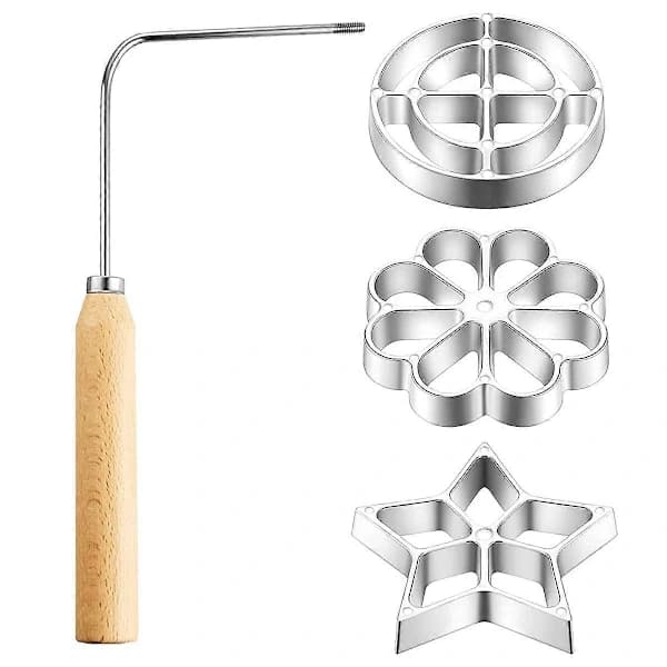 4-piece Rose-shaped Cake Mold, Compatible with 3 Interchangeable Mold Heads, Aluminum Baking Mold (4 pieces).