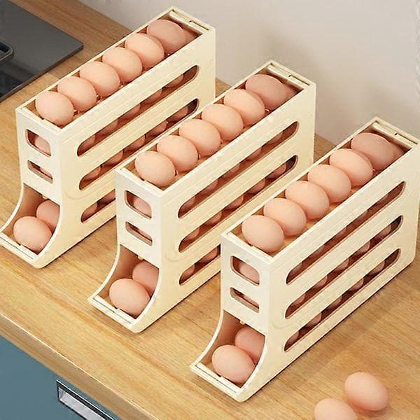 Automatic Sliding Egg Storage Box with Portable Large Capacity Egg Container for Outdoor Use Green Green