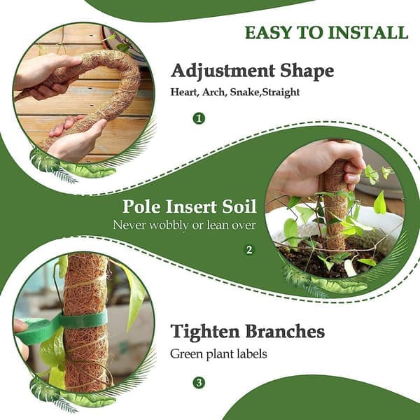 Plant support / support rod, Bendable Moss Pole 70-100cm - Climbing Support 1/2-Pack, for indoor plants, ivy and monstera 100cm-1 pc 100cm-1 pc