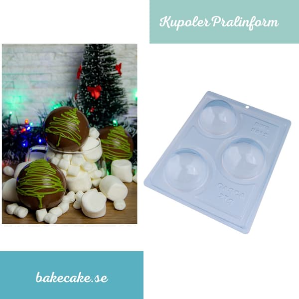 Pralineform Kuppel Chokoladebombe - BWB 9812 - Speciel 3-delt form