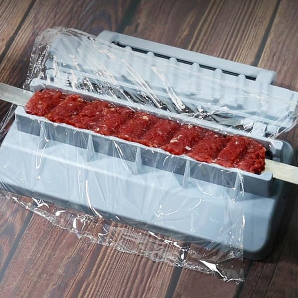Stor Kebab Maker Press - Grå Manuell Plast Kebabform - För Kebab & BBQ - Traditionell Handgjord Kebab