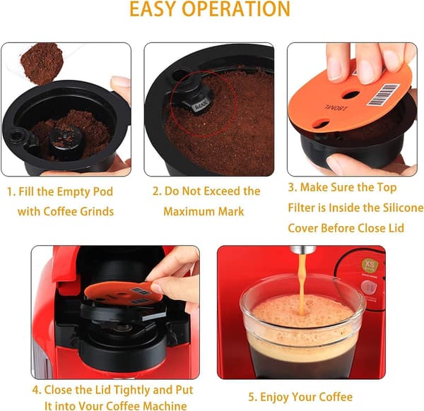 Bosh Tassimo Coffee Capsule Reusable Eco-Friendly 200ml Orange Orange one size