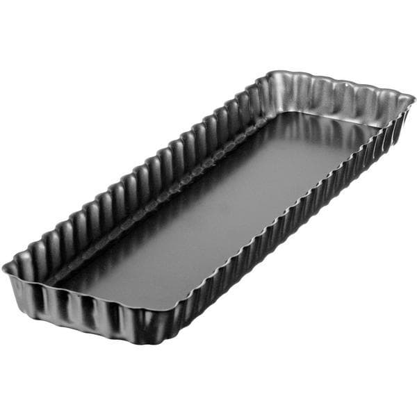 Paiform / Langform rektangulær med løs bunn 36x11cm Gastromax grå gray