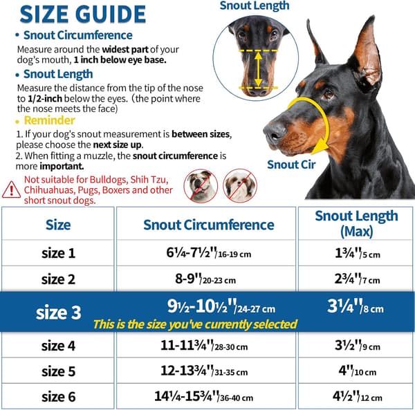 Dog Muzzle, Basket Muzzle Anti-biting Chewing, Sturdy Lightweight Cage Mouth Guard for Small Medium Large Dogs, Allows Panting