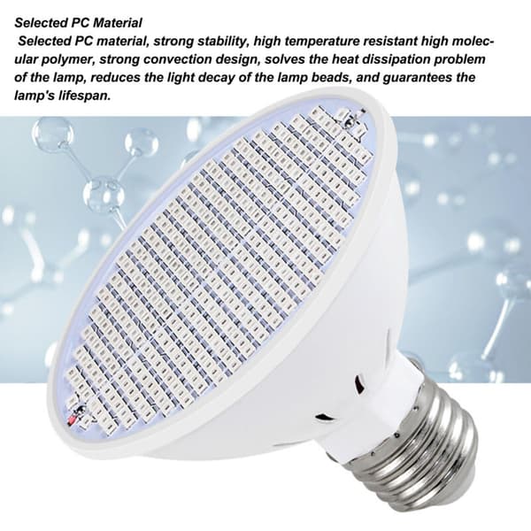 300 LED Plant Light, Red and Blue Spectrum, E27 Socket, Plant Lighting for Indoor Plants, Seed Starting, AC85-265V, DUBUNS