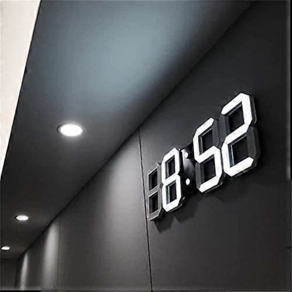 3D LED-seinäkello - Moderni digitaalinen herätyskello - Monipuolinen näyttö - Tyylikäs kodinsisustus