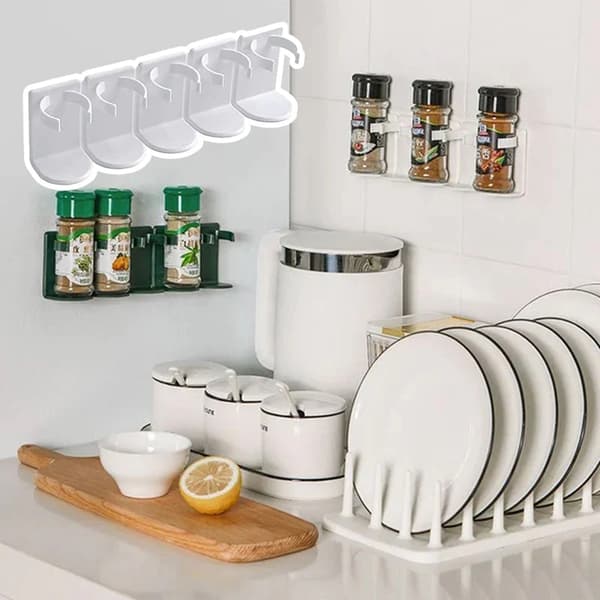 Cosmetic Organizer with 5 Grid Clip-on Space-Saving Organizing Rack for Kitchen Bathroom 1pc 1pc