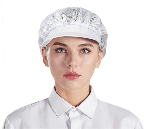 3-pack kockmössa, köksmatlagning, kockhatt, matservering, hårnät (54-56 cm), vit (LGL)