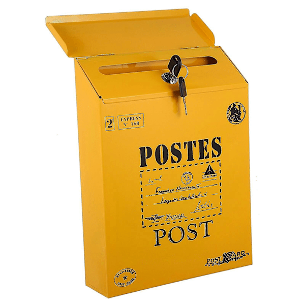 Lockable Mailbox Retro Mailbox Wall Mounted Mailbox Newspaper Box