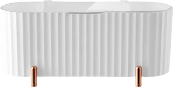White 3-Compartment Cosmetic Storage Box with Dustproof Lid for Makeup