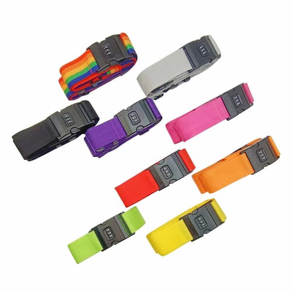 Globale reisetilbehør - Koffertstropp med integrert 3-sifret kombinasjonslås TSA, 185 cm, Blå (Midnattsblå)