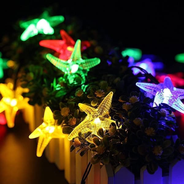 Solcelle stjernelys, 6,5 m 30 LED-lys 8 tilstande (Multifarvet)