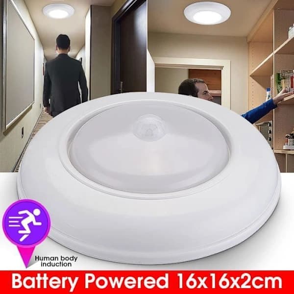 120° Wireless Battery-Powered LED Ceiling Light with Motion Sensor