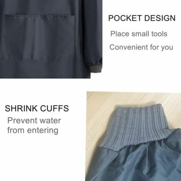 Waterproof Apron with Sleeves for Dishwashing, Cafe, Lab, Restaurant Cleaning