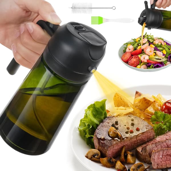 470 ml oljesprayflaska, 2 i 1 oljedispenser och oljespruta