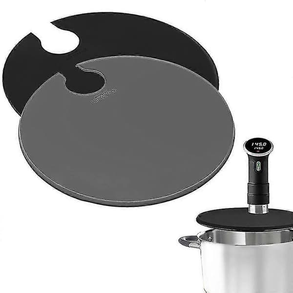 Sous Vide Præcision Kulinarisk Komfur Silikonelåg Passer Til 10.5 \" Gryde Letvægts Forsegling Isolerende C Sort Black