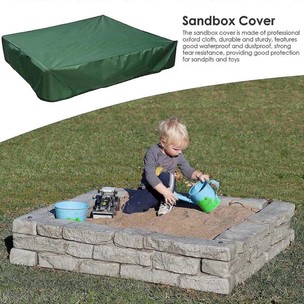 Protective Cover Waterproof Square Sandbox Cover Sunshade Against Dust And Rain Drawstring 120 x 120cm [DB]