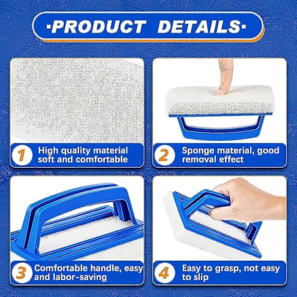 NA/Pool Cleaning Tool Brush Sponge Hand Brush Set Pool Accessories Cleaning Brush Set for Pool