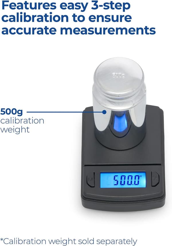 Fast Weigh Digital Precision Lommevægt 500g x 0.01g (Sort)