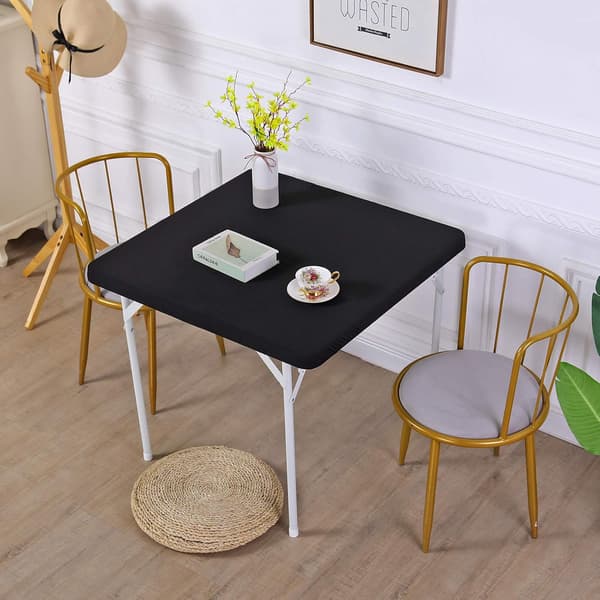 34 x 34 inch Square Stretch Spandex Tablecloth - Black