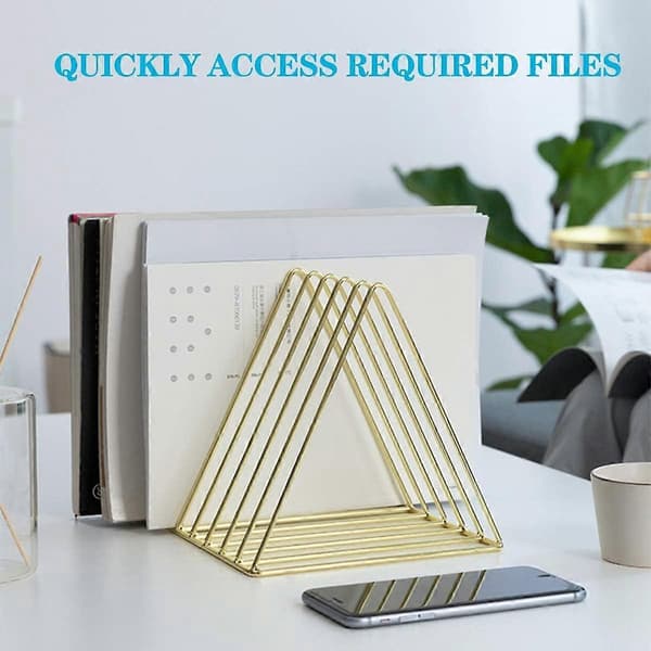 Triangular File Holder, Modern Desk Organizer, 2 pcs Magazine Holder, Desk File Sorter