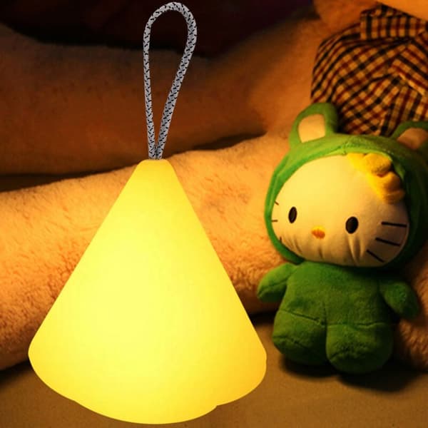 LED 10-level Dimmable Night Light Remote Control Rechargeable Portable Lamp Bedroom Outdoor Camping USB Charging Night Light (Warm Light Switch)