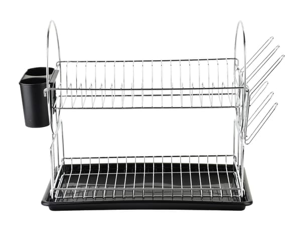 BASIC KITCHEN To-etasjes oppvaskstativ 51x23,5x36,5 cm, krom og svart