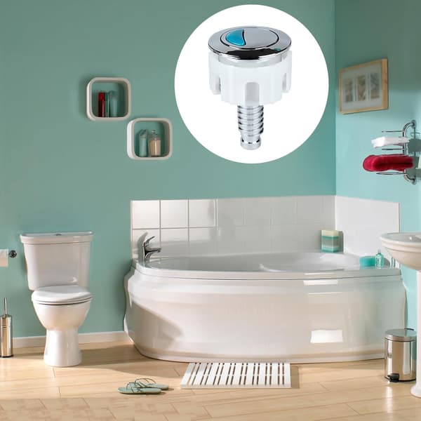 1 pc Toilet Flush Button, Round Head Dual Toilet Push Button