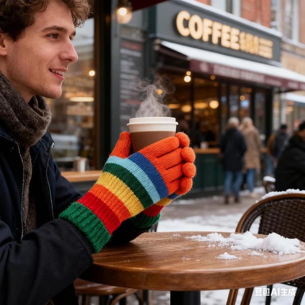 strikhandsker strækbare touchscreen regnbuestriber -