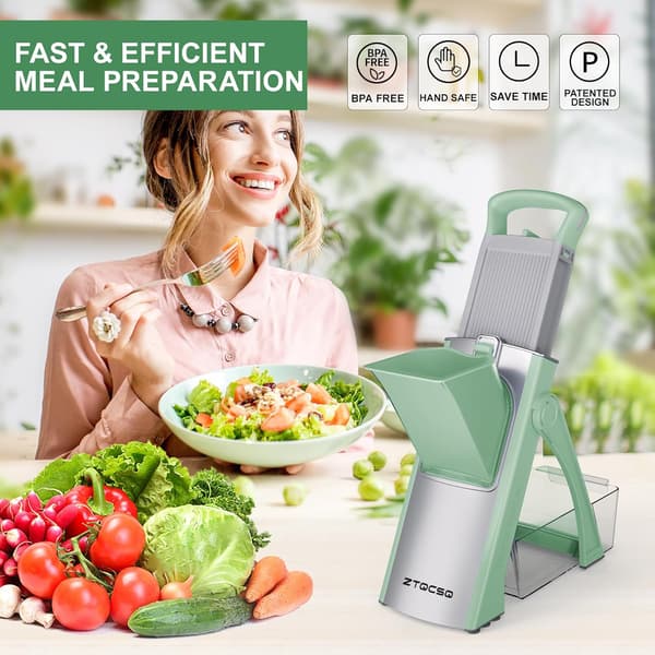 Upgraded Mandoline - 6-in-1 Adjustable Vegetable Slicer with Detachable Blades for the Kitchen