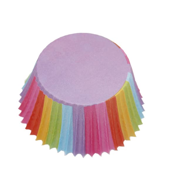 100 stk. regnbuefarvede muffinforme, papirmuffinforme, bageforme, cupcakeforme, kageforme, bageværktøj