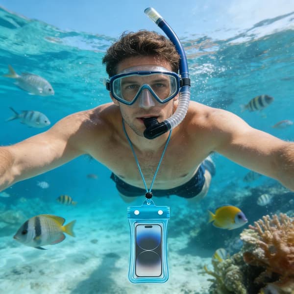 vandtæt lomme til smartphones flydende touchscreen-lomme blå - Blau