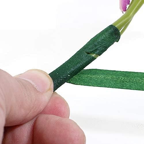2 ruller mørkegrøn blomstertape, buketstilktape til blomsterbinding, 1,27 cm bred med 55 meter