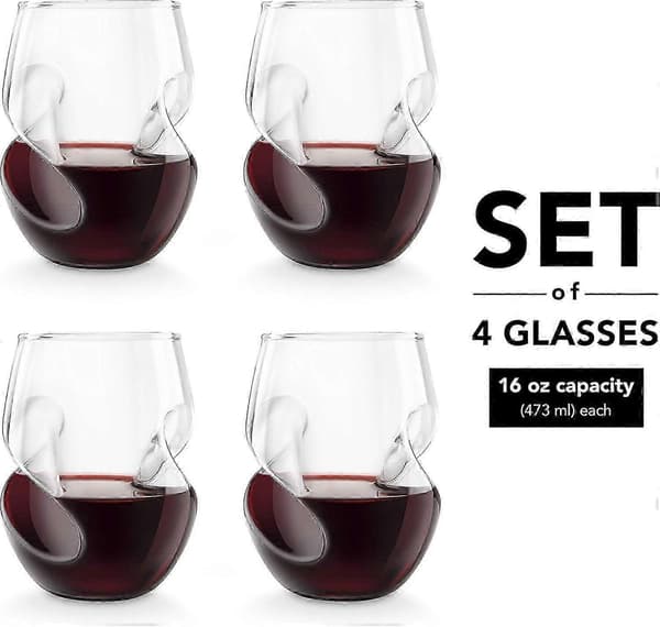 Set med 4 rödvinsglas - 473 ml handblåst glas