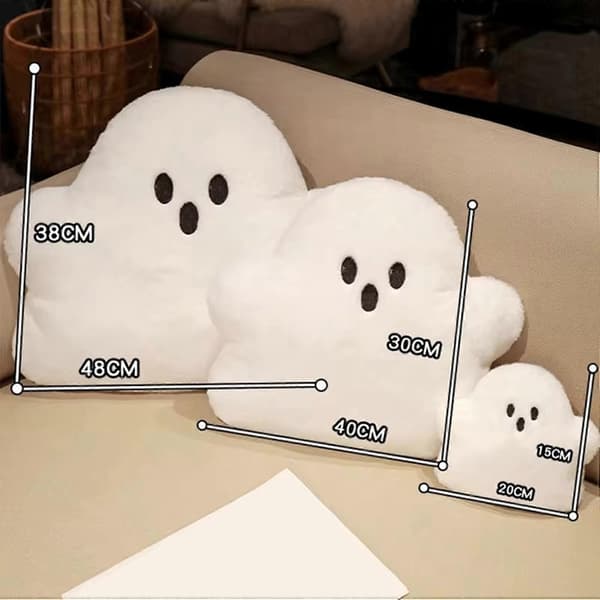 Plysch söt vit molnspöke docka Halloween kudde barnpresent docka hem sovrumsstolsdekoration S[DB] Vit White