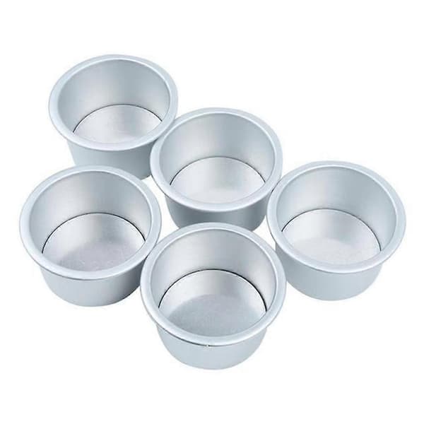 5 stk Mini Kakeformer med Avtakbar Bunn for Pudding og Små Kaker