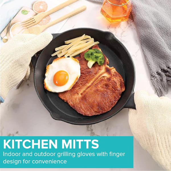 Oven Mitts Heat Resistant Hot Surface Handler Oven, Non-Slip Double Layer Protection Pot Holders for Cooking, - 1 Pair
