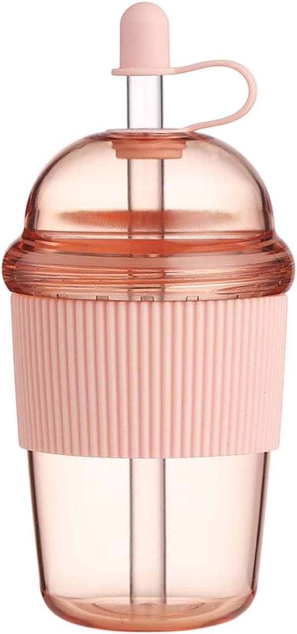 Generiske glass med sugerør 520 ml Estetikk mat rosa - Rosa