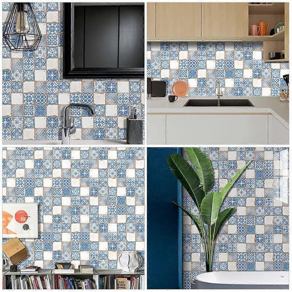 Decorative Removable Tile Stickers for Kitchen and Bathroom 15x15cm Easy to Clean 30pcs A